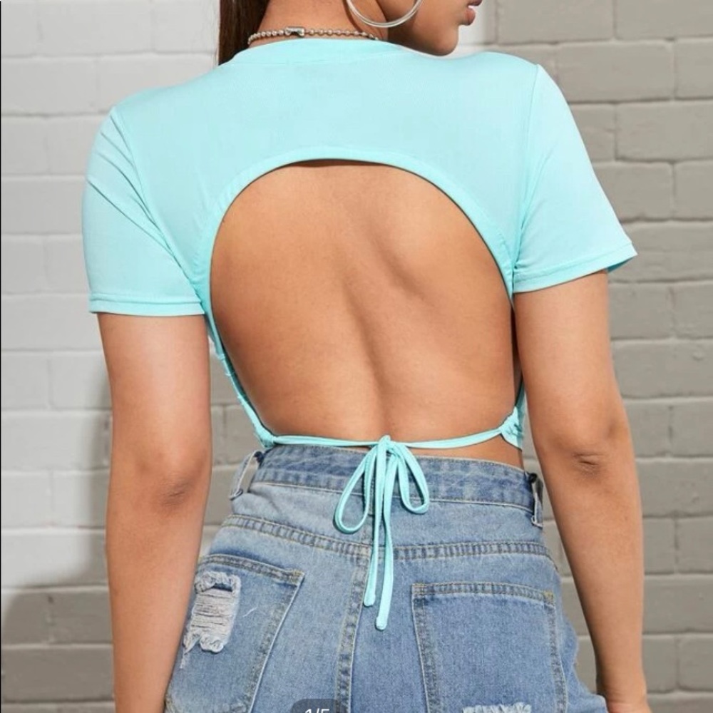 Open Tie-Back Crop Top
